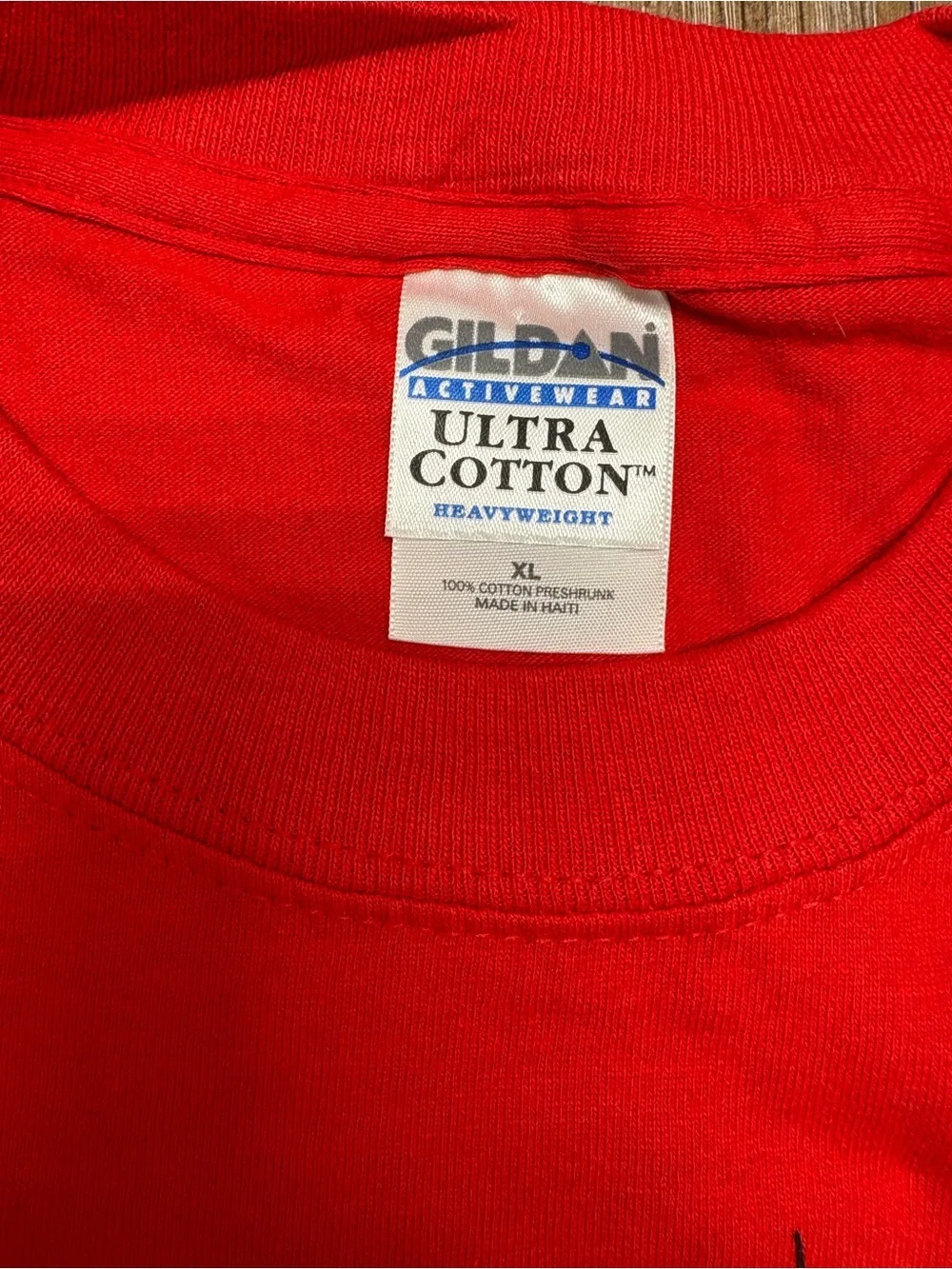 Gildan Red T-Shirt with White & Black Cat 'Cattitude' Graphic